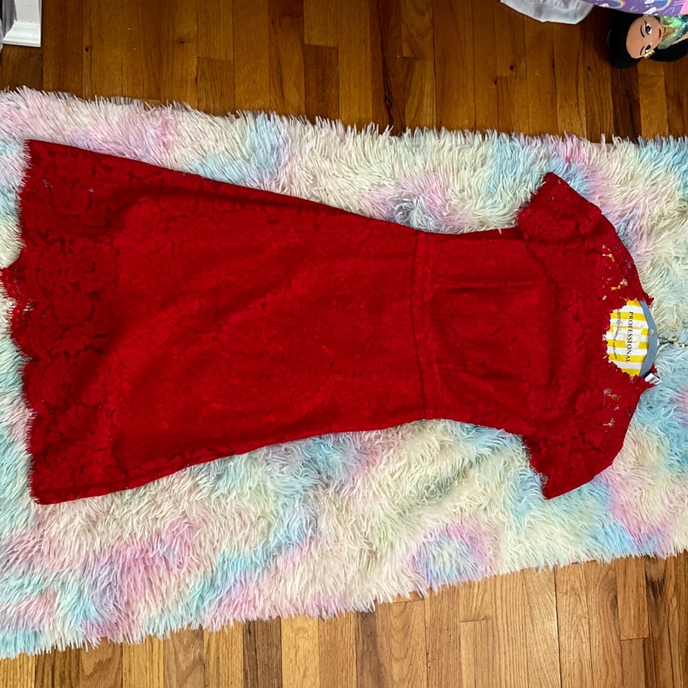 Red DVF Lace Dress